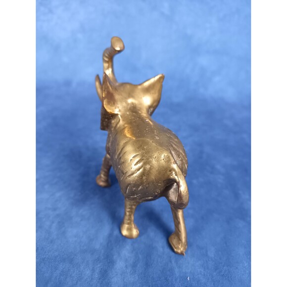 Brass Plated Copper Elephant Statue Figurine Table Shelf Decor Office Decor - Picture 2 of 6